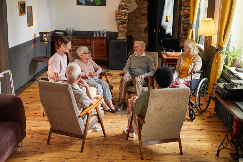 Group Therapy Session in Nursing Home