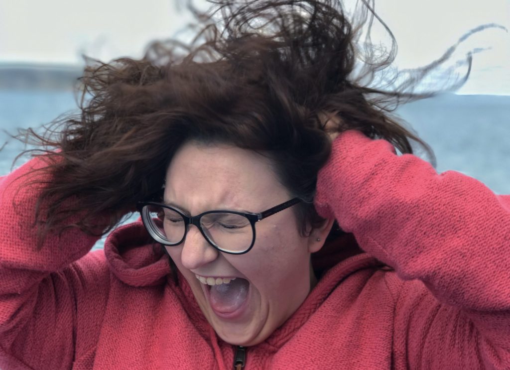 Mental Health Young woman freaking out