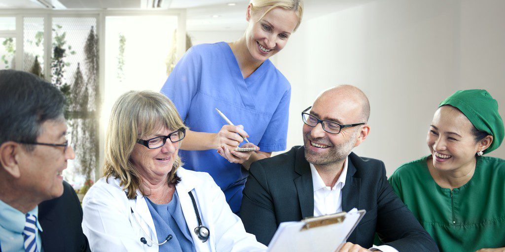 Group of medical people having a meeting