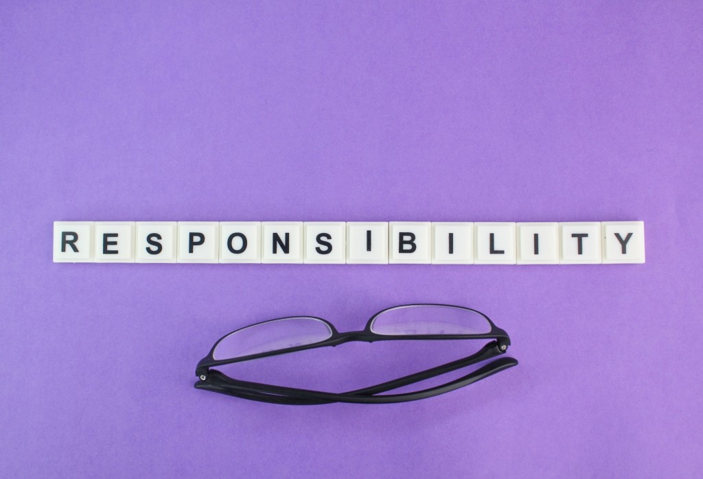 letters of the alphabet with the word responsibility