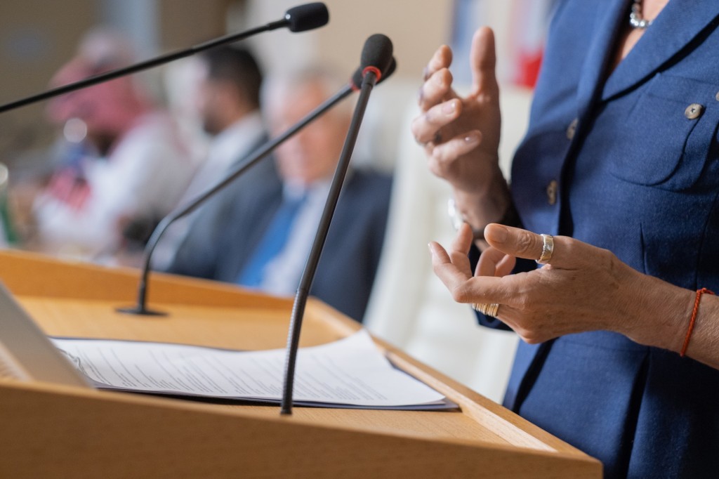 Politician Addressing Conference