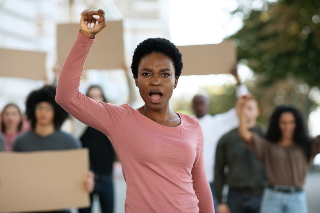 International group of students fighting for peace in the world